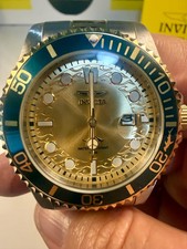 Invicta Mens Pro Diver 30022 Two Tone Champagne Dial 43mm Quartz Steel Watch New