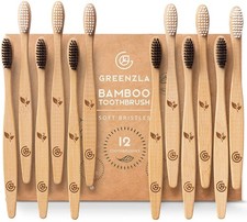 Toothbrushes for Adults   12 Pack Wooden Toothbrush Set with -Infused Soft Br...