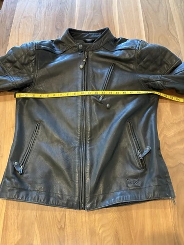 Roland Sands Black Buffalo Leather Moto Jacket Jagger W/Armor Knox Pads Vented S image 16