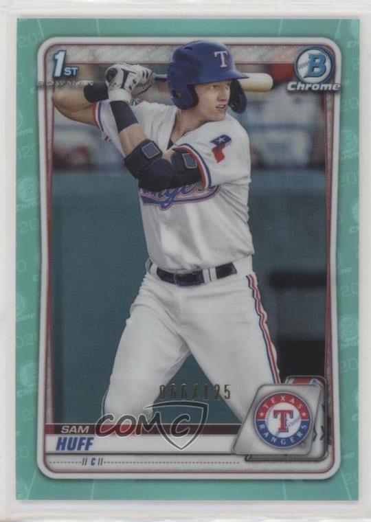 2020 Bowman Chrome Prospects Aqua Refractor 66/125 Sam Huff #BCP-33 0hk3
