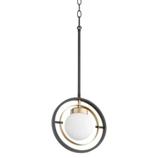 Quorum International 306-80 Nimbus 10"W Mini Pendant - Textured Black / Aged