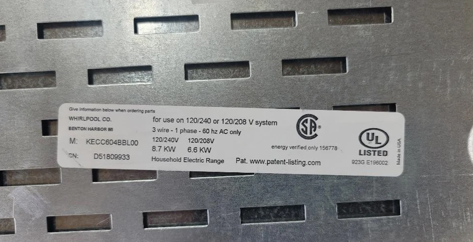 Cocina Eléctrica KitchenAid / Whirlpool 30" Negra 4 Elementos Modelo KECC602 Foto 3 de 4