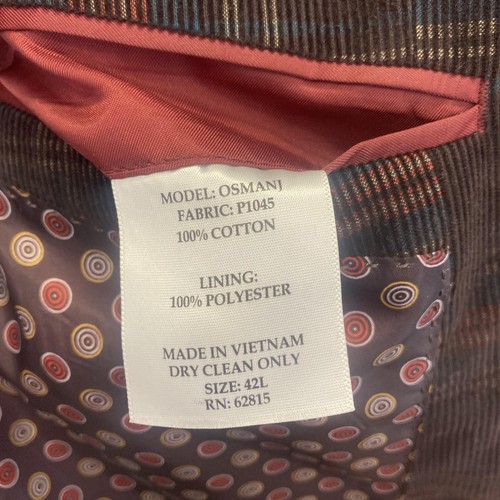 Original Penguin Retro Purple Corduroy Blazer Jacket 42L Plaid Dark Academia - Picture 7 of 17