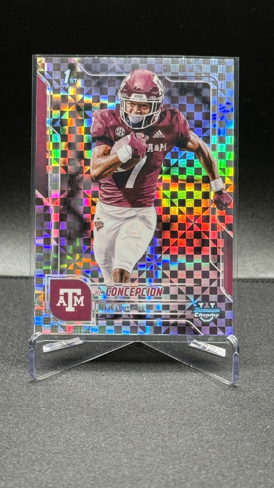 2025 Bowman University Chrome KC Concepcion #91 X-Fractor (1st) Texas A&M