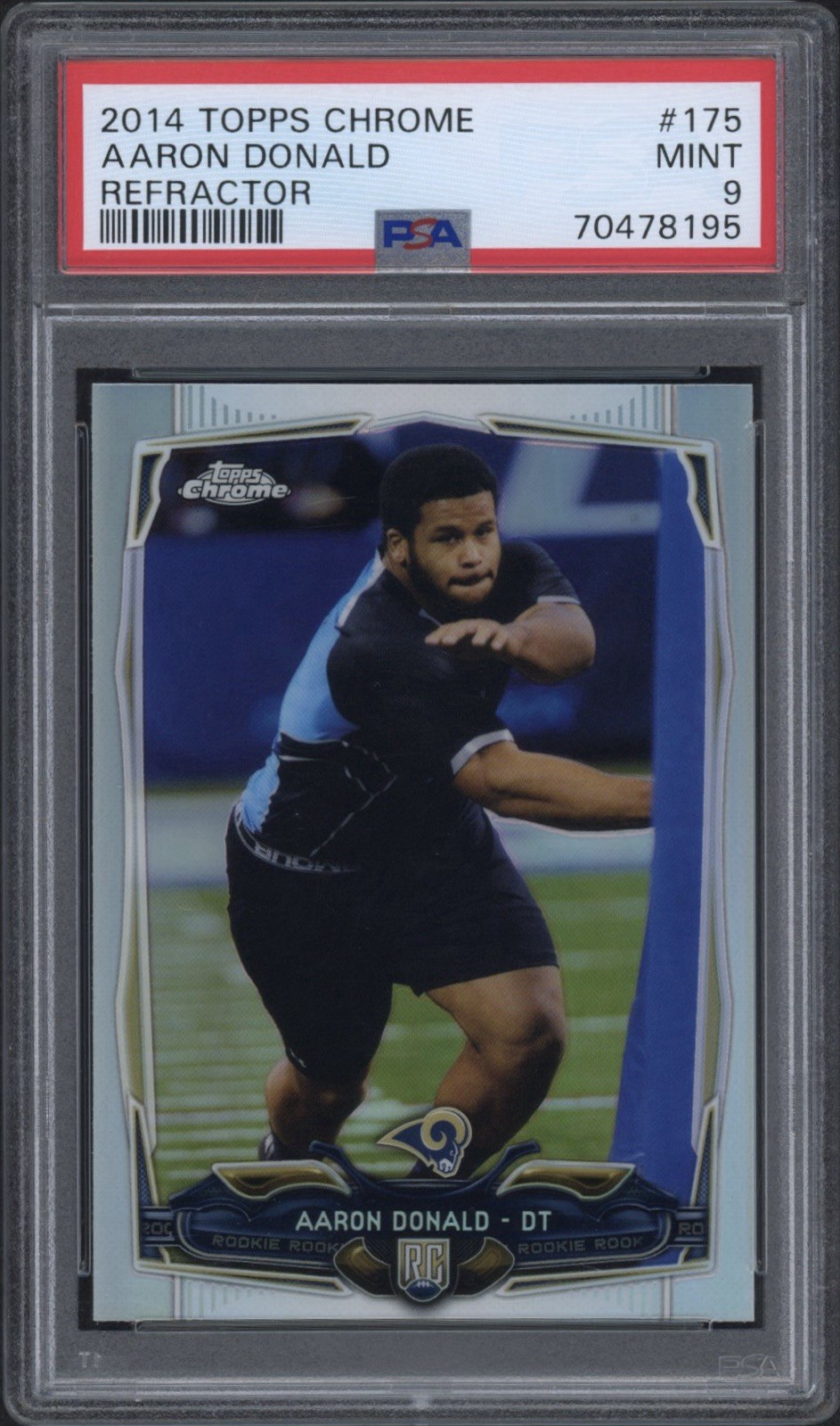 2014 Topps Chrome Aaron Donald Refractor Rookie RC #175 PSA 9 Mint LA Rams