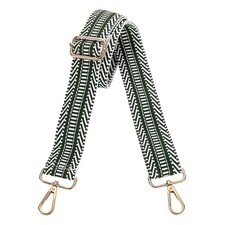 Purse Straps Replacement Crossbody with Light Gold Buckle, Stripe Green