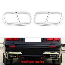 ?Endschalld�mpfer Auspuffrohr Ausgangsabdeckung Trim Silber F�r BMW 7er 2009-14