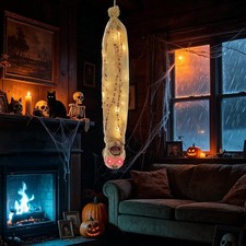 Light Up Hanging Cocoon Corpse Mummy Halloween Decoration Scary Tree Yard Prop