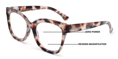 Women Large Oversized Progressive Clear Bifocal Reading glasses - No Line or Bub