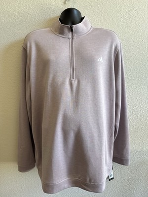 NWT Adidas Men's 2XL Prelov Fig Elevated Pullover 1/4 Zip Purple Soft Sweatshirt