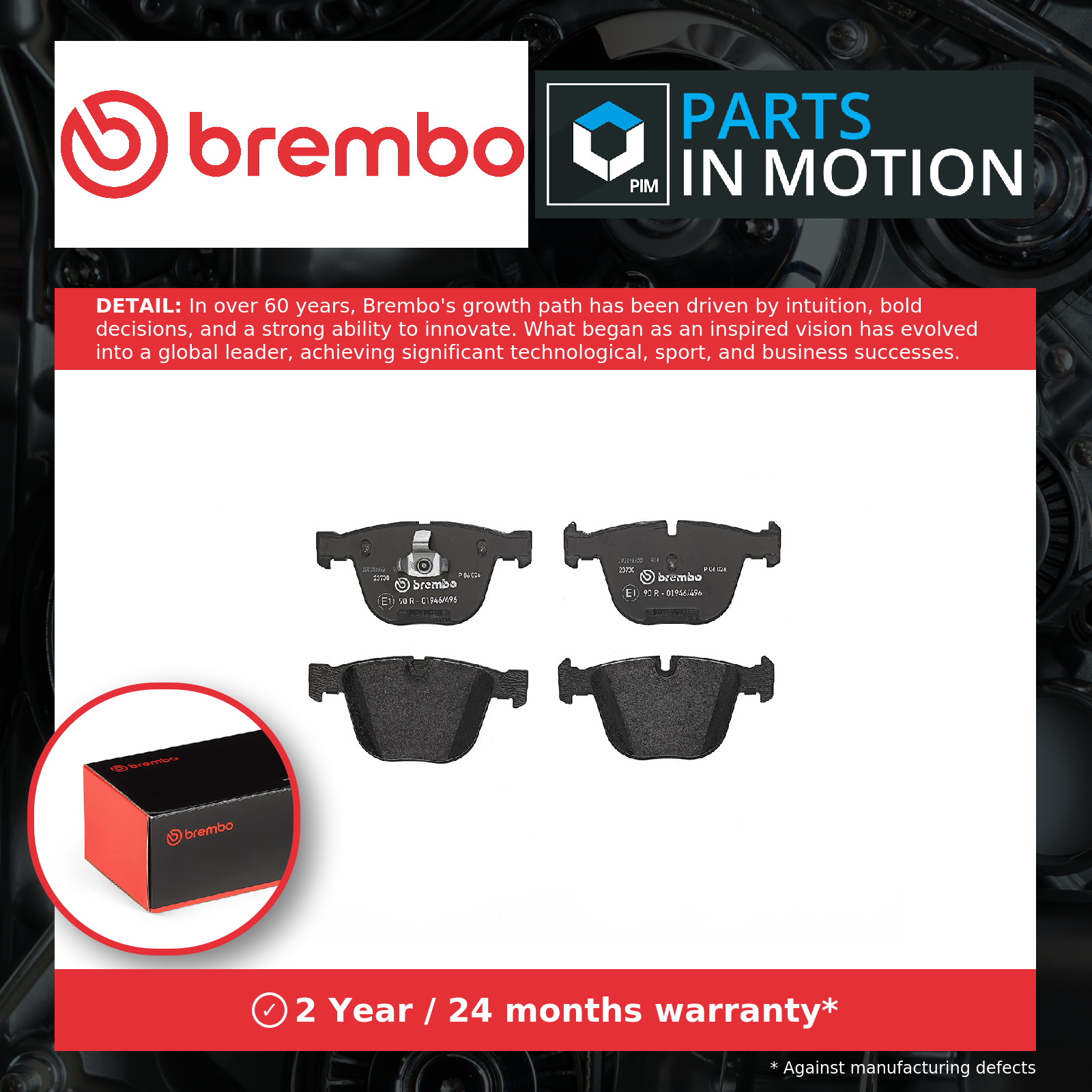 2x ✅Fits BREMBO P 06 026 HAM PADS. REAR BMW 7 E65/E66 01- REAR ⭐UK Seller⭐ - Image 28