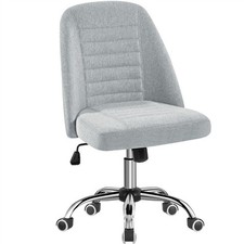 Armless Office Desk Chair Mid Back Task Chair with Chrome-plated Metal Base