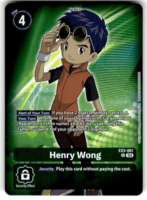 #ad Henry Wong EX2 061 R Digimon CCG Starter Deck 17: Double Typhoon NM $1.37