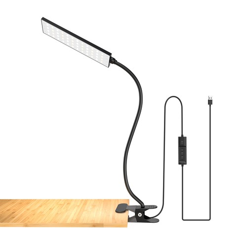 5W Clip on Read Table Lamp Eye Care USB Desk Lamp Flexible Gooseneck USB Powered - Picture 4 of 15