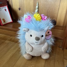 FAO SCHWARZ Sparklers Hedgehog 12  Stuffed Animal Plush W/Unicorn Headband NWT