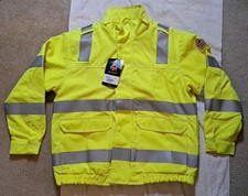 Bulwark Jacket Mens Large Yellow Flame Resistant Hi Vis Reflective 31 ATPV Bombe