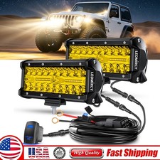 7 Inch Amber Off Road Lights With Wiring Harness Kit For Jeep Truck Suv Atv Utv