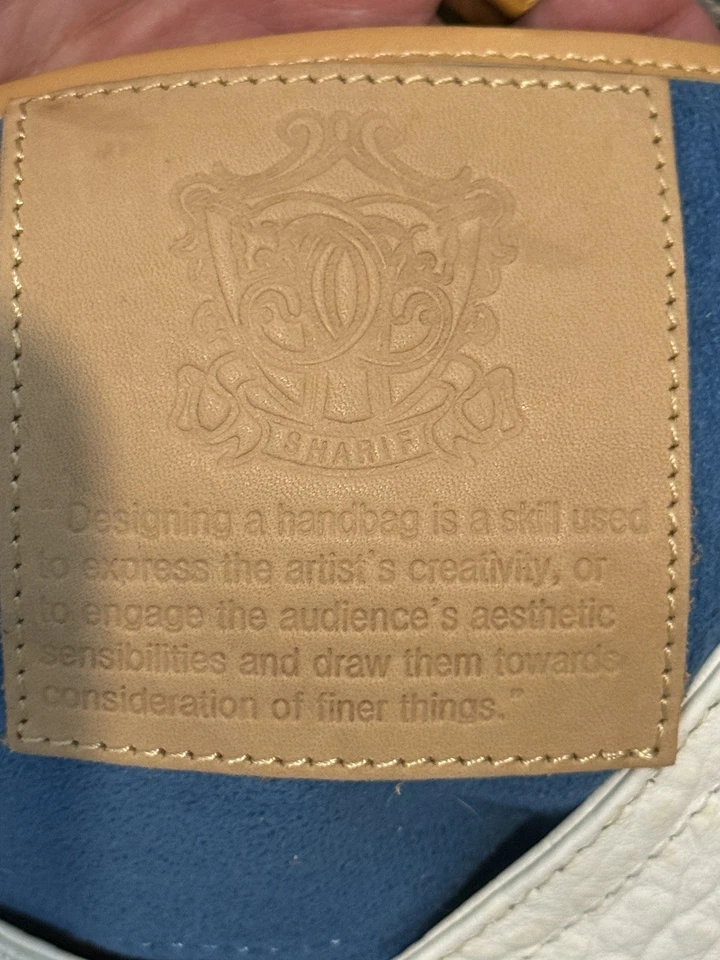 🐘Sharif Safari Elephant Head Haircalf & Pebbled Leather Hobo Tote White RARE - Image 4 of 4