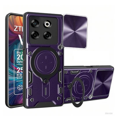 BETTERFON Outdoor Panzer Hülle für ZTE Blade V70 mit Slide Kameraschutz Ringhalter Lila