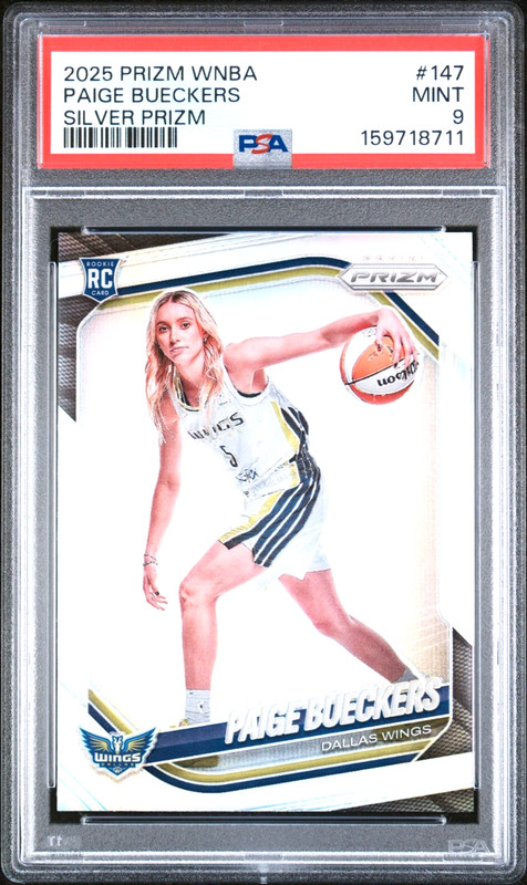 PAIGE BUECKERS 2025 Panini Prizm WNBA Silver Rookie Variation #147 Rookie PSA 9