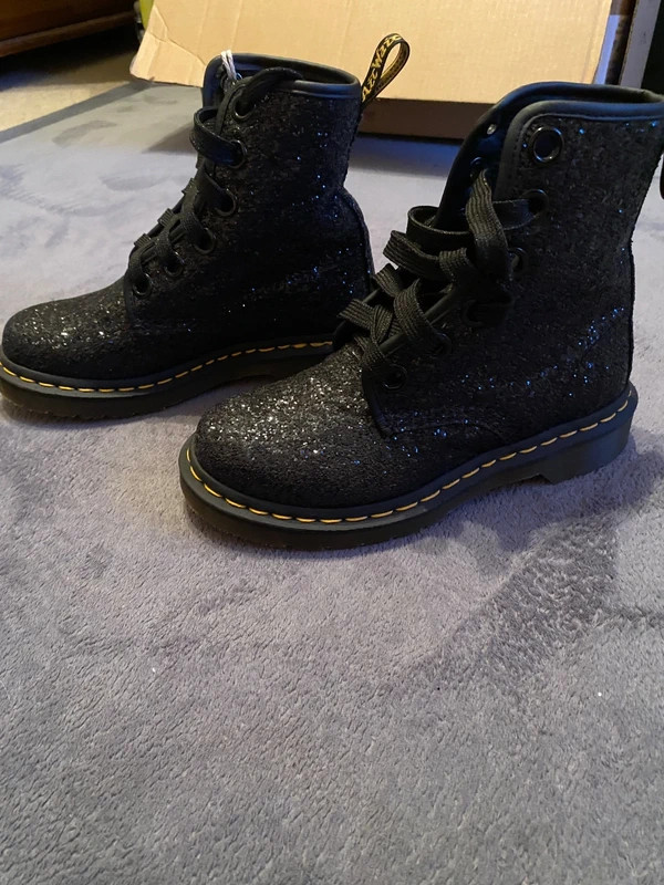 Dr Martens 1460 Farrah Black Chunky Glitter Boots Size 3 image 3