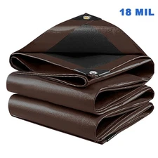 8x10FT Heavy Duty Tarp 18Mil Finished Size Tarpaulin Sun Shade Canopy Cover