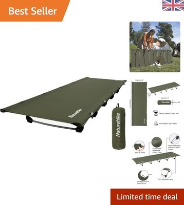 Camping Klappbett, leichtes tragbares Campingbett für Erwachsene, übergroßer Schlaf...