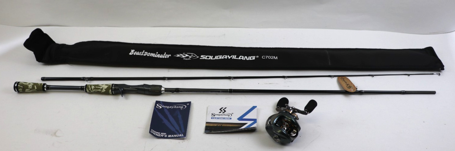 Sougayilang Baitcaster Combo Fishing Rod and Reel Combo, Med. Power Fast Action