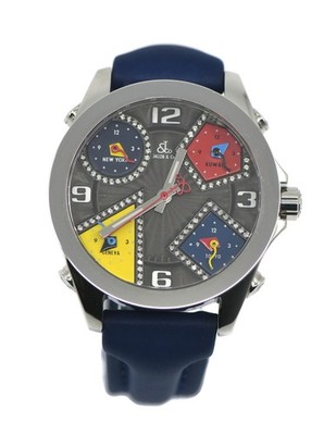 Jacob & Co Five Timezone Diamant Edelstahl Uhr JCM-58DA
