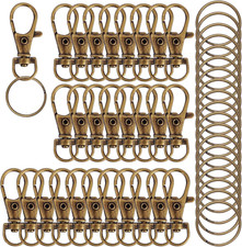 120PCS Premium Swivel Lanyard Snap Hook with Key Rings, Metal Keychain Hooks for