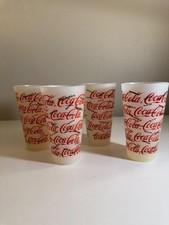 4 VINTAGE 1998 COCA-COLA Plastic Thermo-Serv 16oz. Pint Glass Tumbler Cups LOT