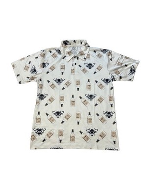 Jack Daniel s Honey Polo Shirt   Bee & Bottle Print New in Packaging Large 225 