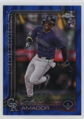 2025 Topps Chrome Blue Lava Refractor 12/150 Adael Amador #255 Rookie RC 2s1
