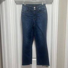 Judy Blue Jeans 11/30 30x28 Boot Cut Dark Wash Double Button Raw Hem JB82568DK