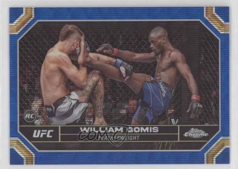2024 Topps Chrome UFC Blue Wave Refractor 37/75 William Gomis #199 Rookie RC lz7