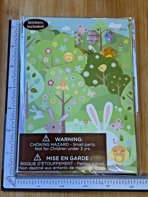 Papyrus Easter Greeting Card Note Spring Cute Bunny Easter Egg Hunt STICKERS