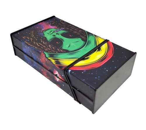 Fujima Rasta Smoking Alien Design Push Open 100s Size Case - Picture 3 of 4