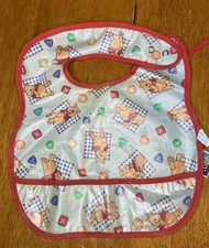 Vtg 90s Winnie The Pooh Bib With Crumb Catcher Made In USA