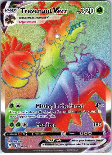 Trevenant VMAX (Secret) 206/203 SWSH07: Evolving Skies Secret Rare NM