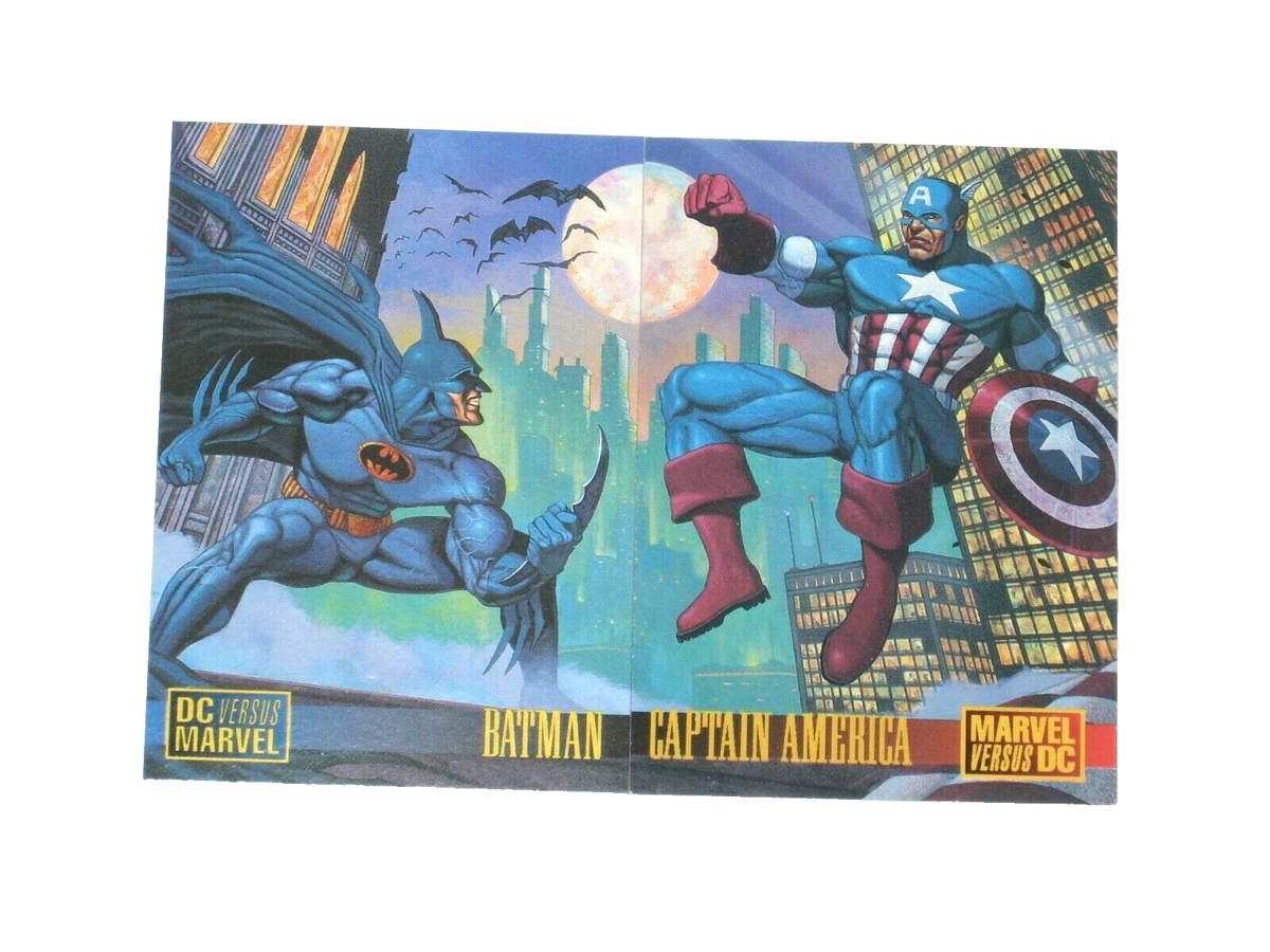 1995 FLEER MARVEL VS DC 2 CARD PROMO SET BATMAN CAPTAIN AMERICA