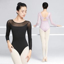 Ballet Leotards Black Gymnastics Kink Dance Bodysuits Costumes Adult Patchwork