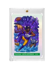 JUSTIN JEFFERSON Downtown Custom Art Card Minnesota Vikings