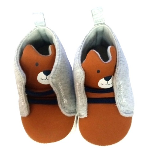 Baby Jungen Mädchen Größe 3-6 Monate Bär Schuhe Stiefel Kind von mir grau braun - Bild 3 von 7