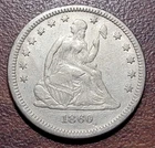 1860 Seated Liberty Quarter VF Very Fine Details Civil War Era 25c Type Coin