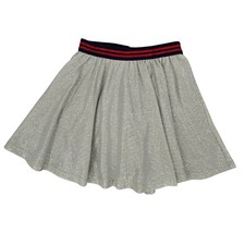 Boden 9-10Y Metallic Silver Flared Skirt Girls Party Preppy Aesthetic