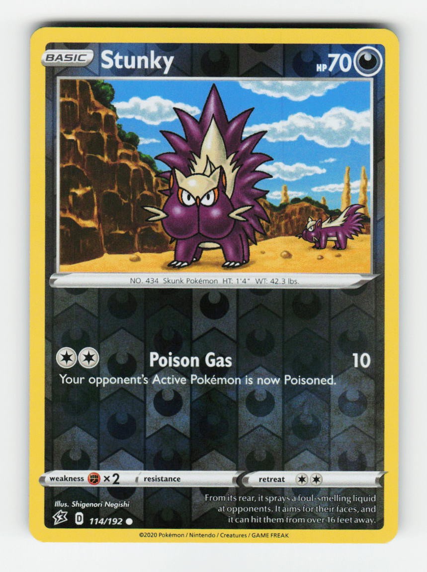 Stunky SWSH02: Rebel Clash 114/192 Pokemon Common Reverse Holofoil NM