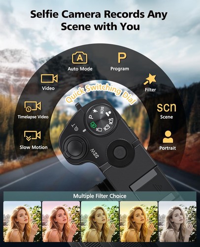 Digital Camera, 6X Optical Zoom & WiFi, 5K 30FPS 64MP Vlogging Camera, Rear a... - Picture 5 of 9