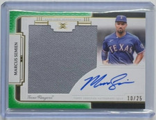 Marcus Semien 2024 Topps Definitive Autographed Relic Card Green 10/25 Auto
