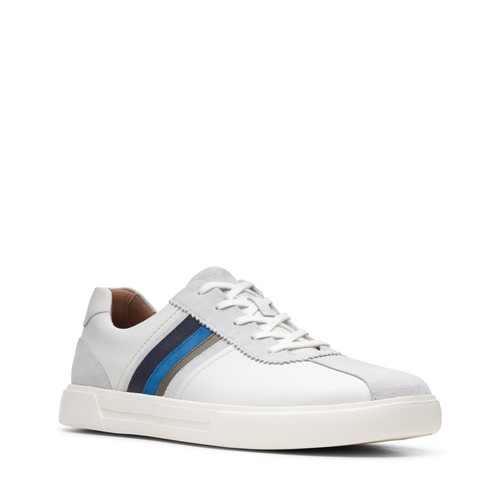 Clarks Men's Oxfords Un Costa Band White Combi Sneakers 26150550 - Picture 1 of 7