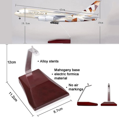 1/160 Etihad Airlines Airbus A380 modello aereo in resina aereo con luci - Foto 2 di 18